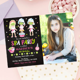 Convite de Aniversário de Foto de Festa de Spa