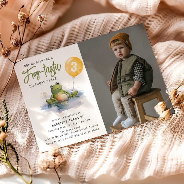 Convite de Aniversário de Foto Divertida com o Sap (Criador carregado)