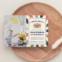 Convite de aniversário de Foto do Circus Vintage