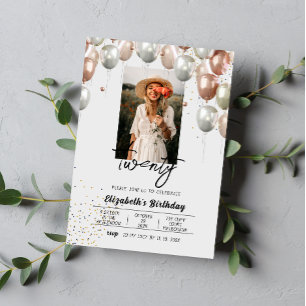 Convite de Aniversário de Foto Elegante
