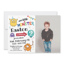 Convite de Aniversário de Foto Monster