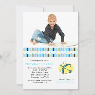 Convite de aniversário de Foto Sagittarius