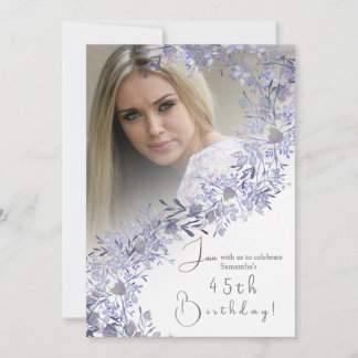 Convite de Aniversário de Foto Vintage da Lavanda 