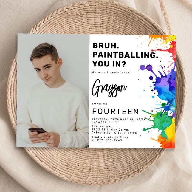 Convite de aniversário de Fotografia de Paintballi (Criador carregado)