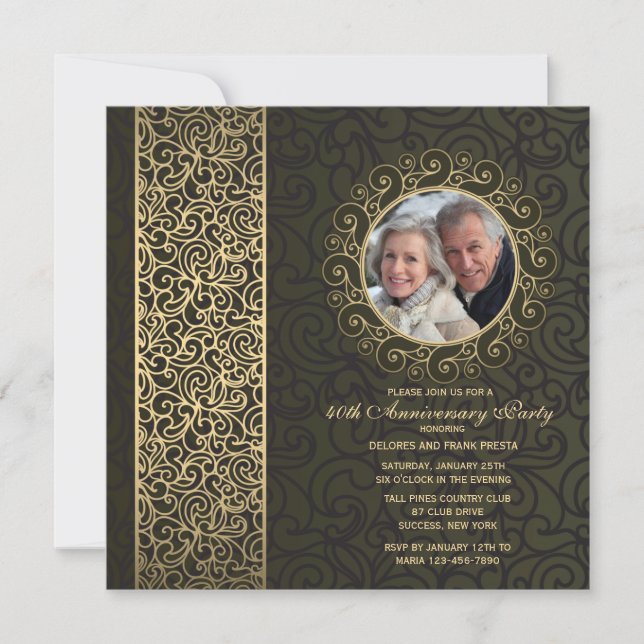 Convite de Aniversário de Fotografia de Quadro de  (Frente)