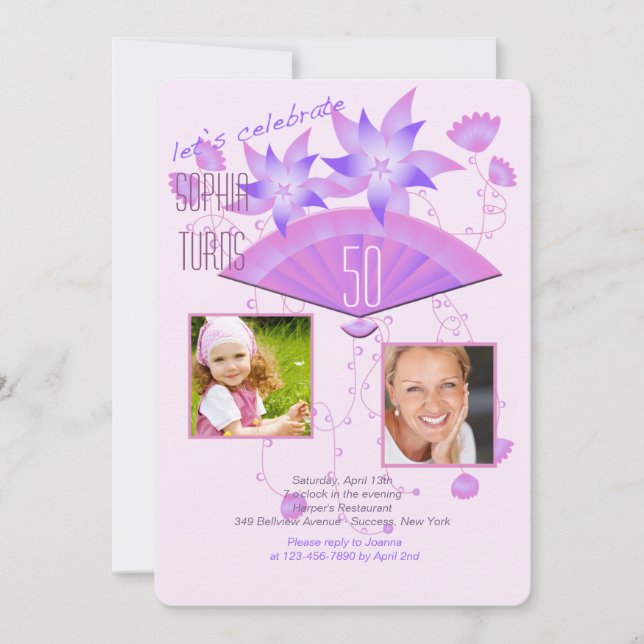 Convite de aniversário de Fotografias do Ventilado (Frente)