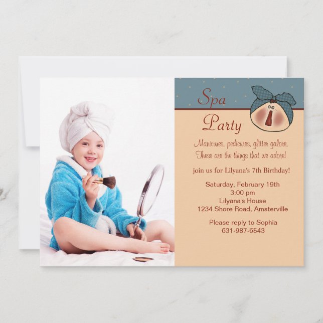 Convite de aniversário de Fotos de Beleza Pampada (Frente)