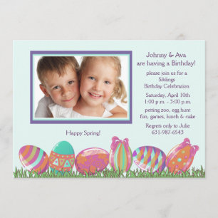 Convite de aniversário de Fotos de Marcha de Ovo 