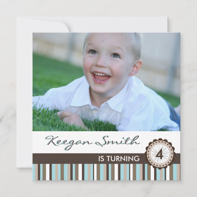 Convite de aniversário de fotos divertida (Frente)