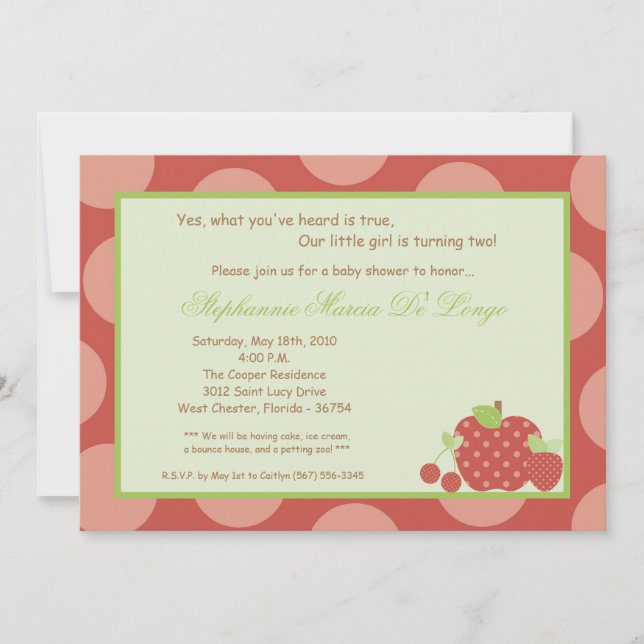 convite de aniversário de Fruta fresco 5x7 (Frente)