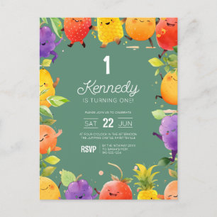Convite de Aniversário de Frutas Dançantes