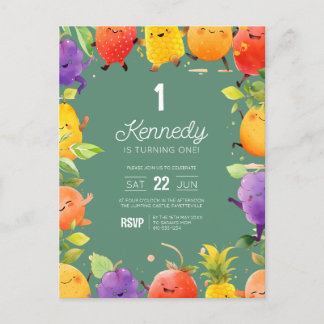Convite de Aniversário de Frutas Dançantes