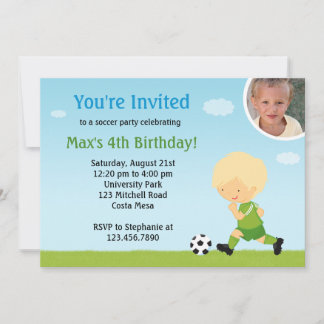 Convite de aniversário de futebol