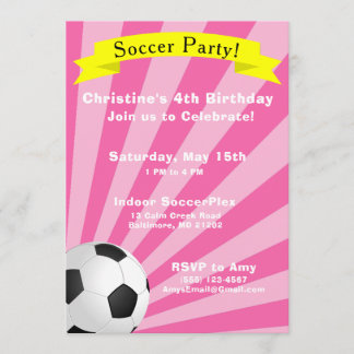 Convite de aniversário de futebol