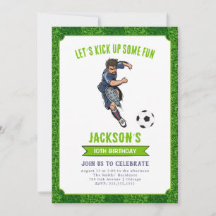 Convite de aniversário de futebol