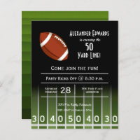 Convite de aniversário de futebol americano de orç