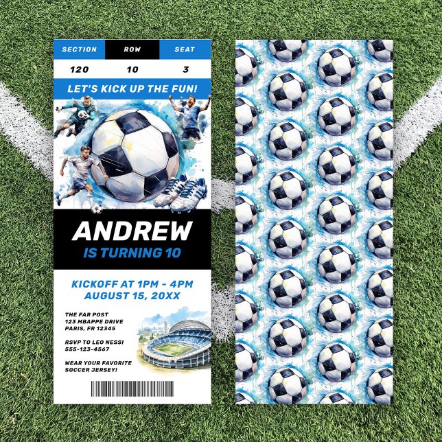 Convite de Aniversário de Futebol Bilhete VIP (Criador carregado)