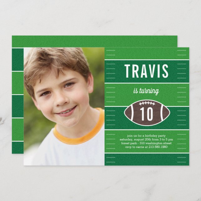 Convite de aniversário de Futebol do Time do Jogo (Frente/Verso)