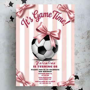 Convite de Aniversário de Futebol Feminino Hora do