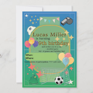 Convite de Aniversário de Futebol   Festa Infantil