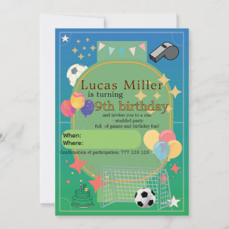 Convite de Aniversário de Futebol | Festa Infantil