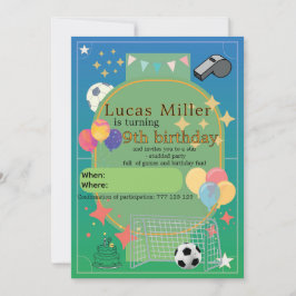 Convite de Aniversário de Futebol | Festa Infantil