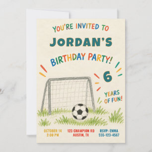 Convite de Aniversário de Futebol Moderno para Cri
