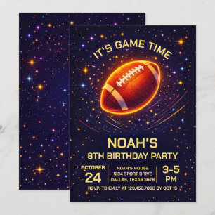 Convite de Aniversário de Futebol Neon Glow
