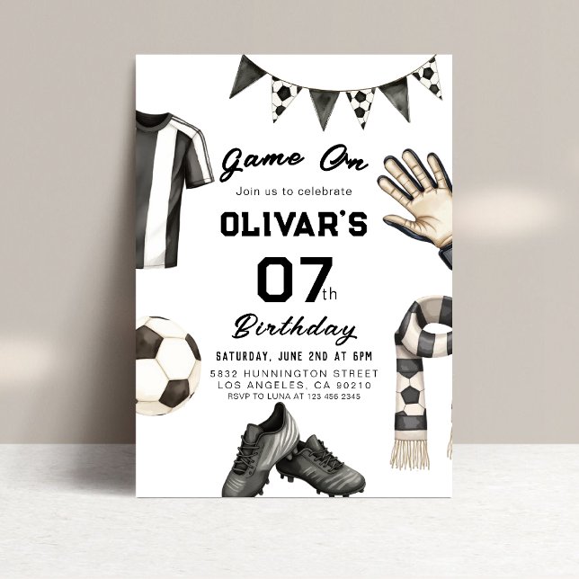 Convite de Aniversário de Futebol para Crianças (Criador carregado)