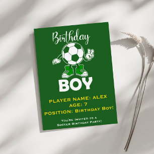 Convite de Aniversário de Futebol para Meninos Nom
