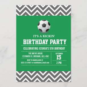 Convite de aniversário de futebol personalizado p