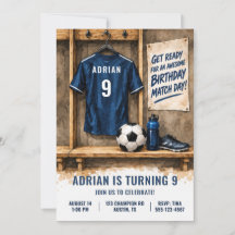 Convite de Aniversário de Futebol Personalizado pa