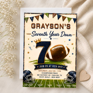 Convite de Aniversário de Futebol Seventh Year Dow