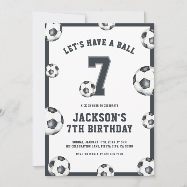 Convite de Aniversário de Futebol Vamos Ter uma Bo (Frente)