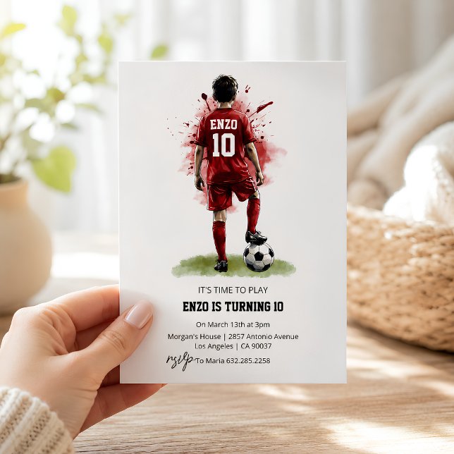 Convite de Aniversário de Futebol Vista Posterior  (Criador carregado)