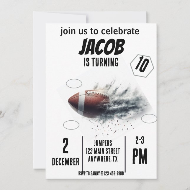 Convite de Aniversário de Futebol Voador de Esport (Frente)