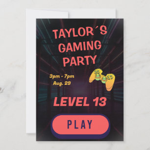 Convite de Aniversário de Gamer Boy Gaming