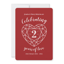 Convite de Aniversário de Garnet 2 anos de amor
