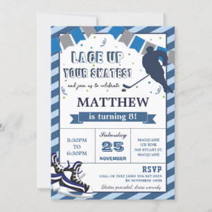 Convite de aniversário De Garoto De Hóquei No Ge