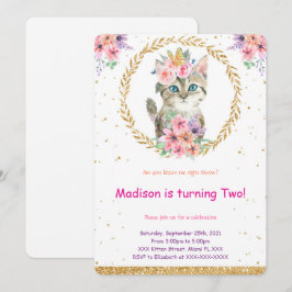 Convite de Aniversário de Gatinho