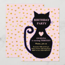 Convite de Aniversário de Gatinho Fofo