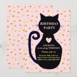 Convite de Aniversário de Gatinho Fofo