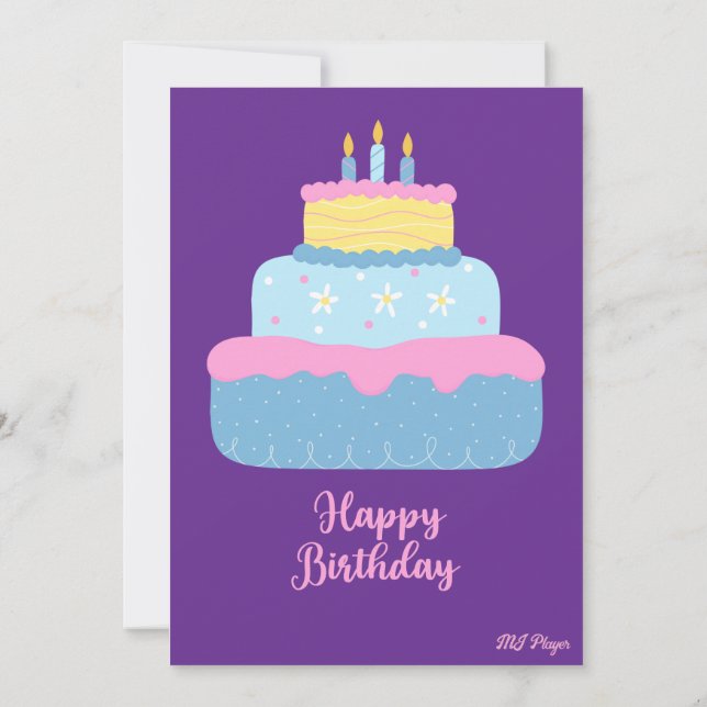 Convite de Aniversário de Gato Malhado (Verso)