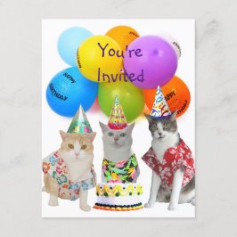 Convite de aniversário de Gatos Engraçados Persona