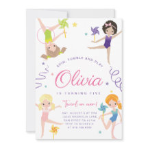 Convite de aniversário de ginástica