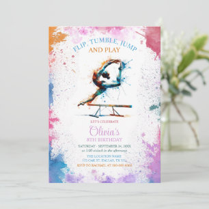 Convite de Aniversário de Ginástica