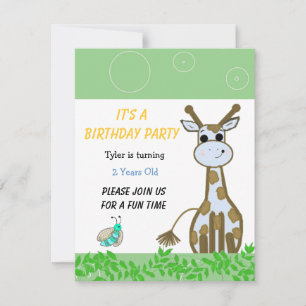 Convite de Aniversário de Girafa