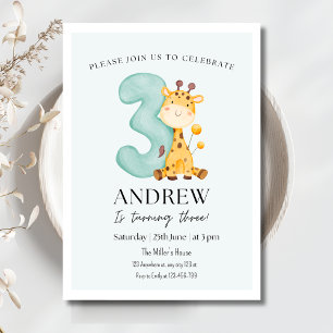 Convite de Aniversário de Girafa, Aniversário Mini