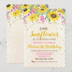 Convite de Aniversário de Girassol - TODAS AS IDAD