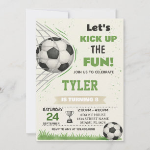 Convite de Aniversário de Goal de Futebol